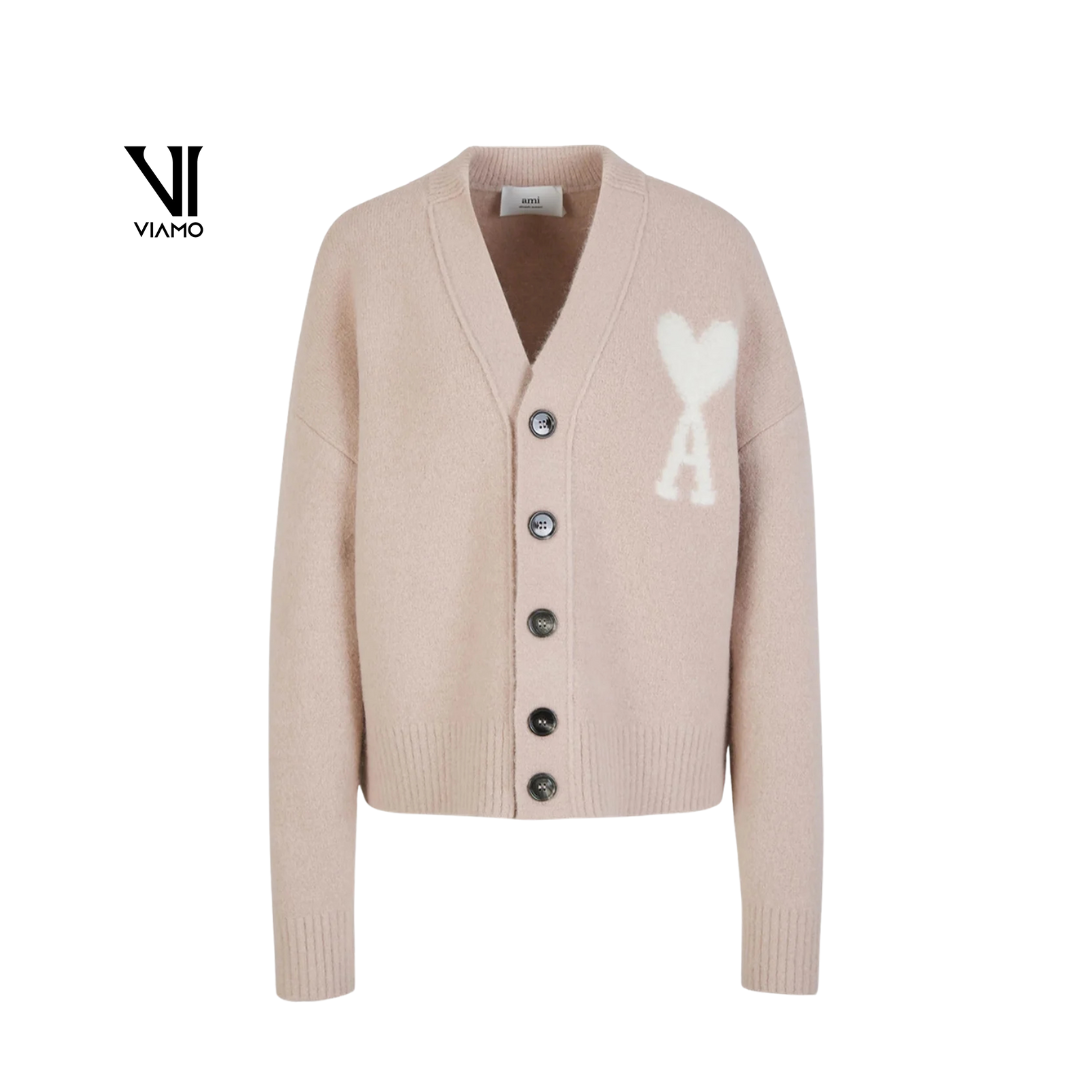 Ami Sweater Beige with White Logo