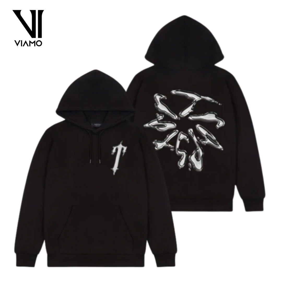 Trapstar Liquid Chrome Hoodie – Black