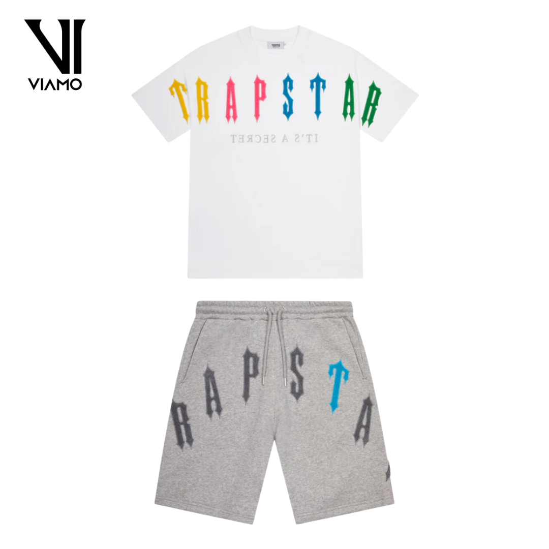 TRAPSTAR Shorts set Irongate Arch 2.0 – White/Candy