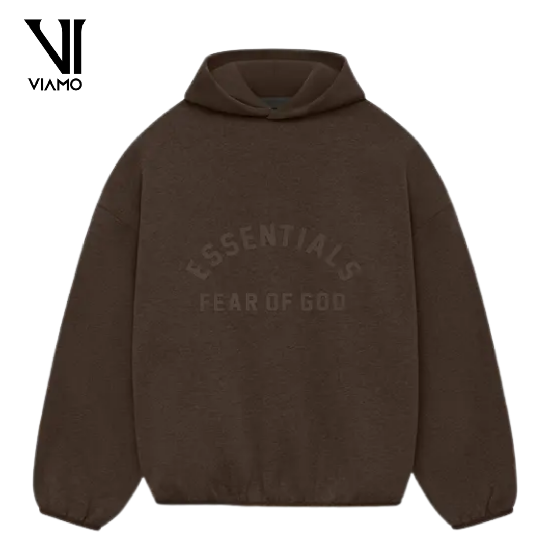 Fear of God Essentials Nylon Fleece Hoodie – Heather Wood/Wood