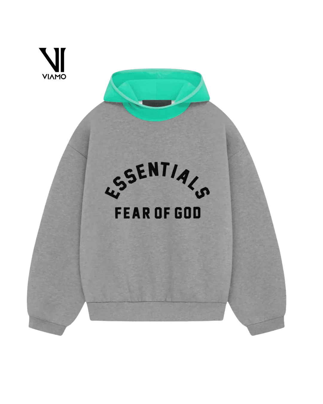 Fear Of God Essentials Bluza szaro-miętowa "Nylon Fleece Hoodie"