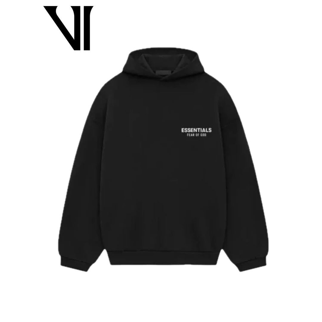 FEAR OF GOD ESSENTIALS S25 CLASSIC FULL HOODIE JET BLACK